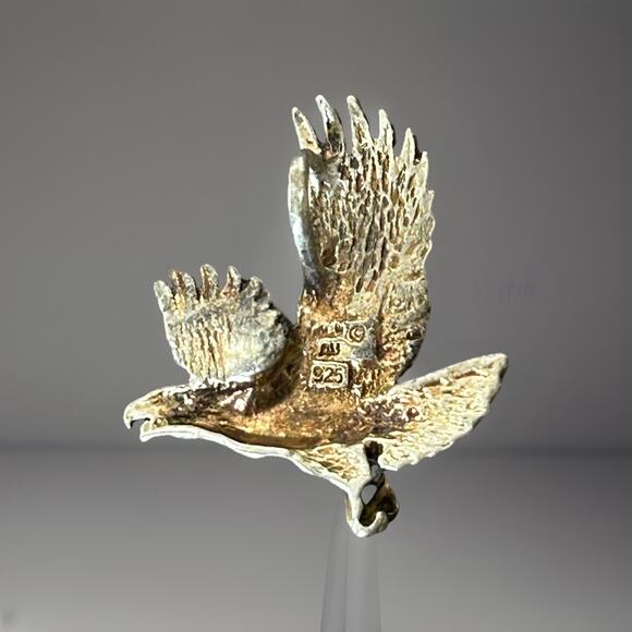 Lovely Sterling Silver Flying Eagle. Measures 1” - Picture 2 of 2